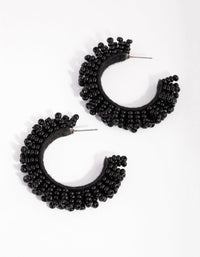 Matte Beaded Hoop Earrings - link has visual effect only