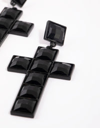 Matte Studded Cross Drop Earrings - link has visual effect only