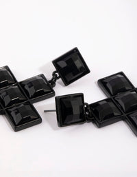 Matte Studded Cross Drop Earrings - link has visual effect only