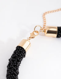 Black Wiggle Tube Necklace - link has visual effect only