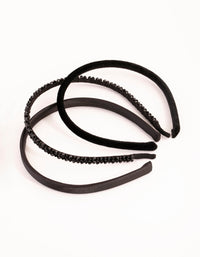 Beaded Velvet and Satin Headband 3-Pack - link has visual effect only