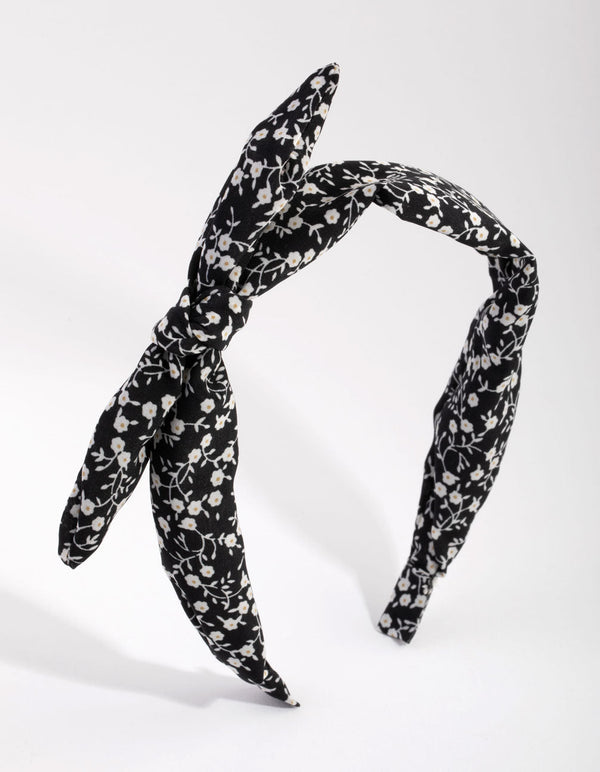 Fabric Ditzy Side Bow Alice Band