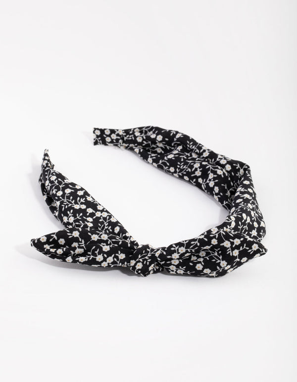 Fabric Ditzy Side Bow Alice Band