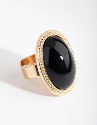 Gold Black Dome Ring - link has visual effect only
