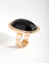 Gold Black Dome Ring - link has visual effect only