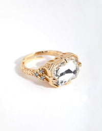 Gold Rectangle Crystal Ring - link has visual effect only