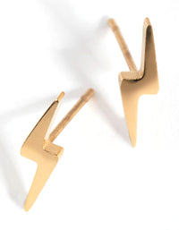24 Carat Gold Plated Titanium Lightning Stud Earrings - link has visual effect only