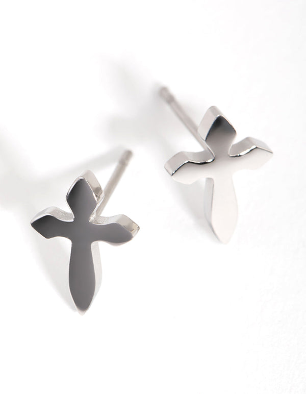 Titanium Cross Stud Earrings