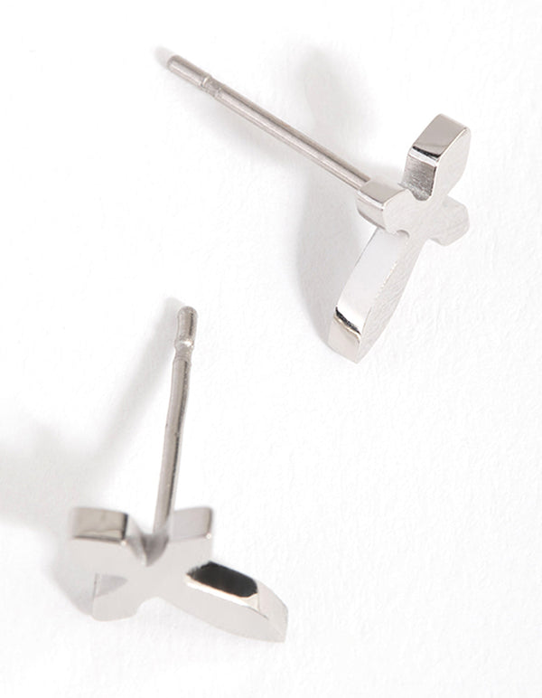 Titanium Cross Stud Earrings