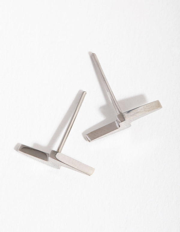 Titanium Lightning Stud Earrings
