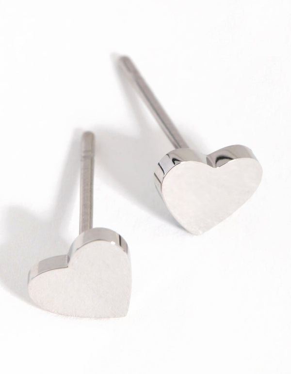 Titanium Heart Stud Earrings