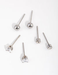 Titanium Love Stud 3-Pack Earrings - link has visual effect only
