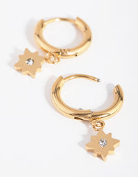 24 Carat Gold Plated Titanium Starlight Huggie Earrings - link has visual effect only