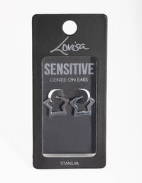 Titanium Star Huggie Earrings - link has visual effect only