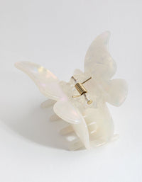 Acetate White Marble Butterfly Clip - link has visual effect only