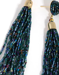 Gold Seedbead Tassel Drop Earrings - link has visual effect only