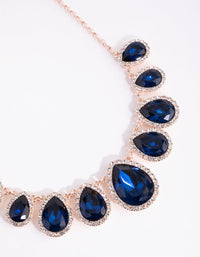 Rose Gold Classic Pear Halo Necklace - link has visual effect only
