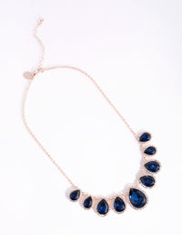 Rose Gold Classic Pear Halo Necklace - link has visual effect only