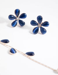 Rose Gold Flower Vibe Ear & Necklace - link has visual effect only