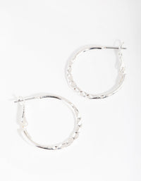 Silver Centre Button Hoop Earrings - link has visual effect only