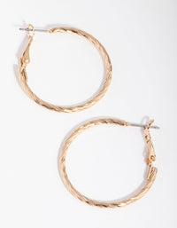Gold Line Etched Hoop Earrings - link has visual effect only
