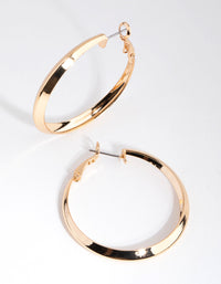 Gold Bevelled Edge Hoop Earrings - link has visual effect only