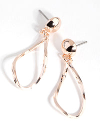 Rose Gold Twirl Drop Earrings - link has visual effect only