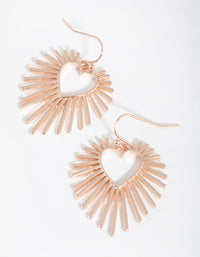 Rose Gold Bursting Heart Drop Earrings - link has visual effect only