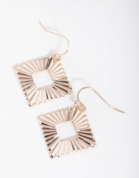 Rose Gold Textured Diamond Drop Earrings - link has visual effect only