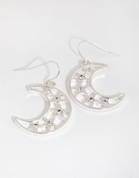Silver Star Filigree Moon Drop Earrings - link has visual effect only