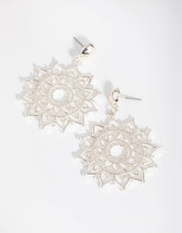 Silver Detailed Sun Drop Earrings - link has visual effect only