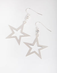 Silver Open Star Drop Earrings - link has visual effect only