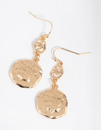 Gold Double Hammered Disc Earrings - link has visual effect only