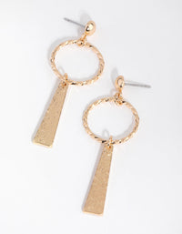 Gold Twist Open Disc Drop Earrings - link has visual effect only