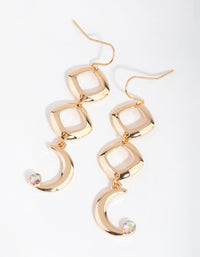 Gold Diamond Moon Drop Earrings - link has visual effect only