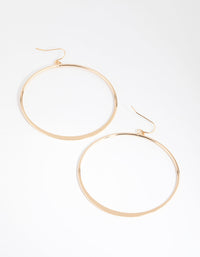 Gold Large Open Hoop Drop Earrings - link has visual effect only