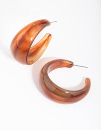 Chocolate Acrylic Swept Hoop Earrings - link has visual effect only