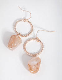 Rose Gold Tonal Stone Mix Drop Earrings - link has visual effect only
