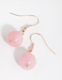 Rose Gold Facet Semi Precious Drop Earrings - link has visual effect only