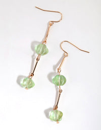 Green Double Lantern Drop Earrings - link has visual effect only