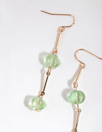 Green Double Lantern Drop Earrings - link has visual effect only
