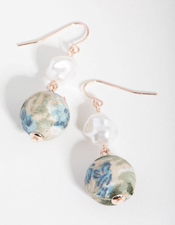 Rose Gold Thread Wrapped Drop Earrings
