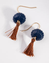 Gold Lantern Tassel Drop Earrings - link has visual effect only