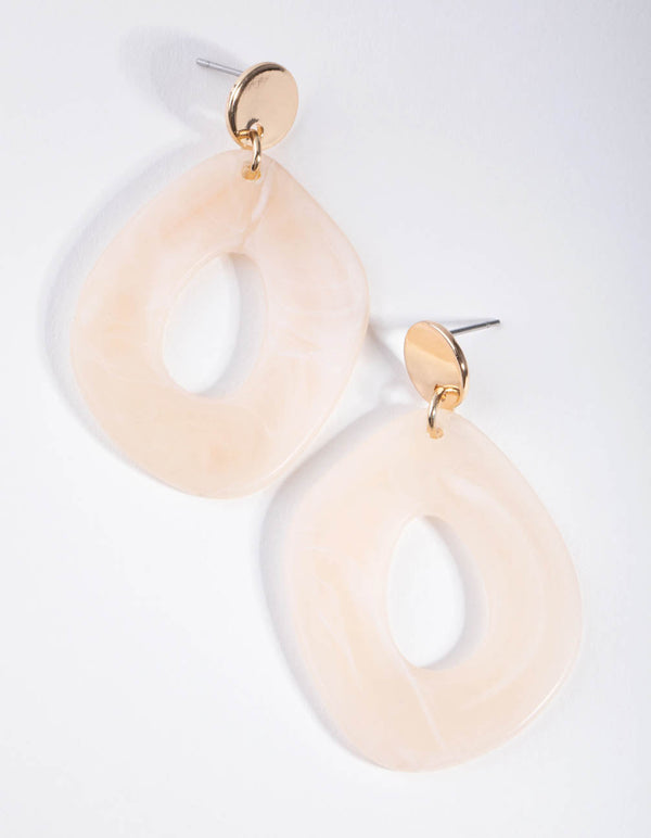 Gold Matte Acrylic Drop Earrings
