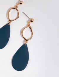 Matte Navy Pear Drop Earrings - link has visual effect only