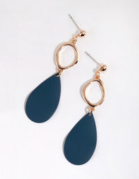 Matte Navy Pear Drop Earrings - link has visual effect only
