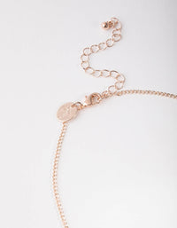 Rose Gold Heart Charm Choker Necklace - link has visual effect only