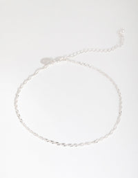 Silver Twist Chain Choker Necklace - link has visual effect only