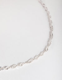 Silver Twist Chain Choker Necklace - link has visual effect only