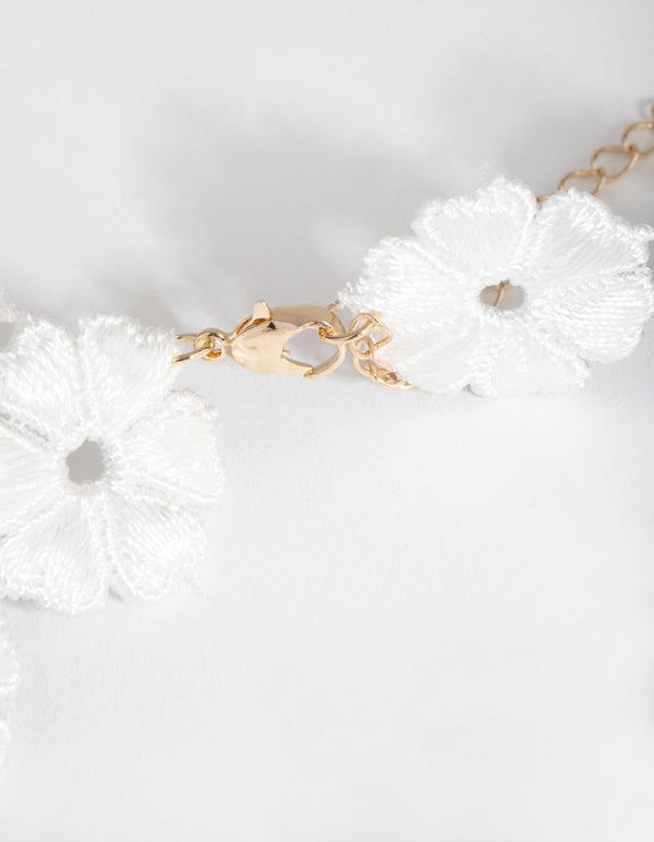 Flower White Lace Choker Necklace